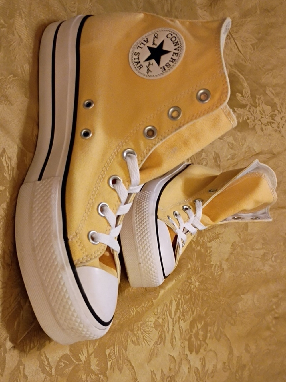 CONVERSE Platform Chuck Taylor All Star High Top Yellow Women's 9.5 Men's 7.5